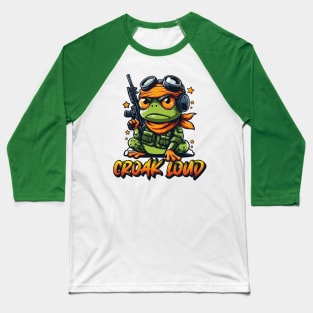 Croak Loud: Angry Frog T-Shirt for the Bold Baseball T-Shirt